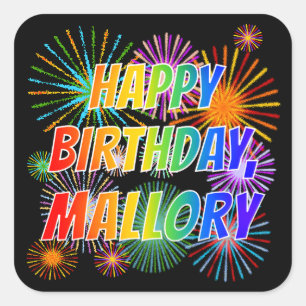 名「MALLORY」、おもしろい「ハッピーバースデー」 スクエアシール