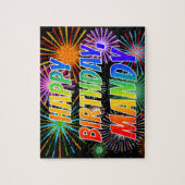 名「MANDY」、おもしろい「ハッピーバースデー」 ジグソーパズル (縦)