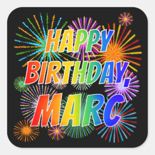 名「MARC」、おもしろい「ハッピーバースデー」 スクエアシール