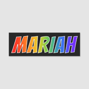 名"MARIAH": おもしろいの虹の着色 名札