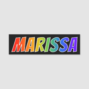 名"MARISSA": おもしろいの虹の着色 名札