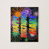 名「MARY」、おもしろい「ハッピーバースデー」 ジグソーパズル (縦)