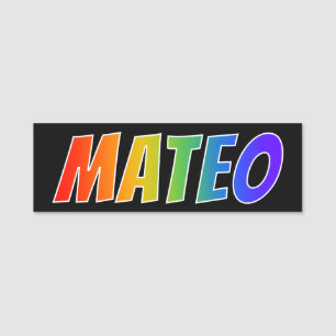 名"MATEO": おもしろいの虹の着色 名札