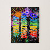 名「MATEO」、おもしろい「ハッピーバースデー」 ジグソーパズル (縦)