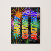 名「MATTHEW」、おもしろい「ハッピーバースデー」 ジグソーパズル (縦)