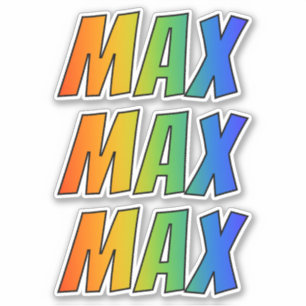 名(「MAX」、おもしろいレインボーカラーリング付き) シール