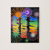 名「MAX」、おもしろい「ハッピーバースデー」 ジグソーパズル (縦)