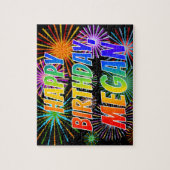 名"MEGAN"、おもしろい"ハッピーバースデー" ジグソーパズル (縦)