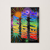 名「MELANIE」、おもしろい「ハッピーバースデー」 ジグソーパズル (縦)