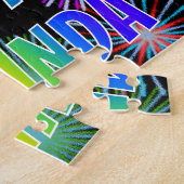 名「MELINDA」、おもしろい「ハッピーバースデー」 ジグソーパズル (側面)