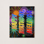 名「MELINDA」、おもしろい「ハッピーバースデー」 ジグソーパズル (縦)