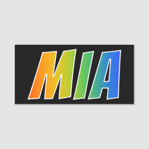 名"MIA": おもしろいの虹の着色 名札