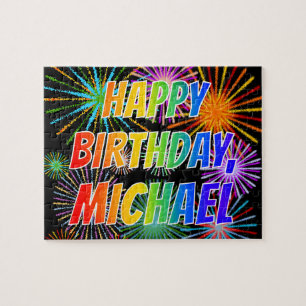 名「MICHAEL」、おもしろい「ハッピーバースデー」 ジグソーパズル