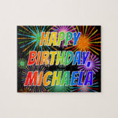 名「MICHAELA」、おもしろい「ハッピーバースデー」 ジグソーパズル (横)