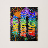 名「MIGUEL」、おもしろい「ハッピーバースデー」 ジグソーパズル (縦)