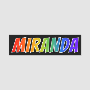 名"MIRANDA": おもしろいの虹の着色 名札