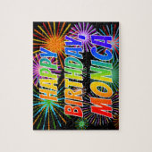 名「MONICA」、おもしろい「ハッピーバースデー」 ジグソーパズル (縦)