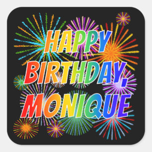 名「MONIQUE」、おもしろい「ハッピーバースデー」 スクエアシール