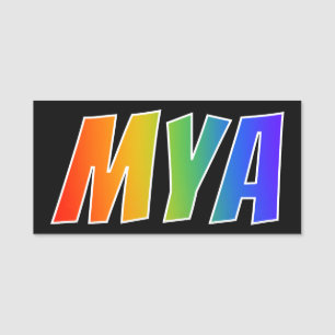 名"MYA": おもしろいの虹の着色 名札