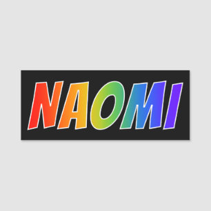 名"NAOMI": おもしろいの虹の着色 名札