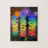 名「NAOMI」、おもしろい「ハッピーバースデー」 ジグソーパズル (縦)