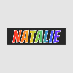 名"NATALIE": おもしろいの虹の着色 名札