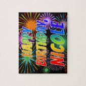 名「NICOLE」、おもしろい「ハッピーバースデー」 ジグソーパズル (縦)