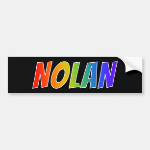 名"NOLAN": おもしろいの虹の着色 バンパーステッカー