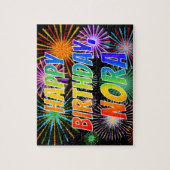 名「NORA」、おもしろい「ハッピーバースデー」 ジグソーパズル (縦)