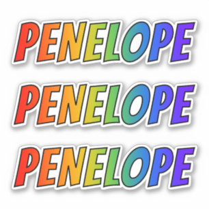 名「PENELOPE」(おもしろいレインボーカラーリング付き) シール