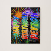 名「PEYTON」、おもしろい「ハッピーバースデー」 ジグソーパズル (縦)