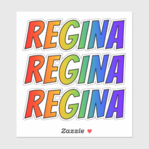 名「REGINA」(おもしろいレインボーカラーリング付き) シール