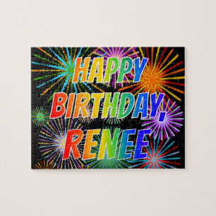 名「RENEE」、おもしろい「ハッピーバースデー」 ジグソーパズル