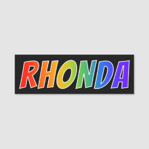 名"RHONDA": おもしろいの虹の着色 名札