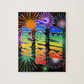 名「RILEY」、おもしろい「ハッピーバースデー」 ジグソーパズル (縦)