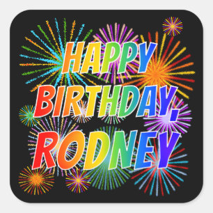 名「RODNEY」、おもしろい「ハッピーバースデー」 スクエアシール