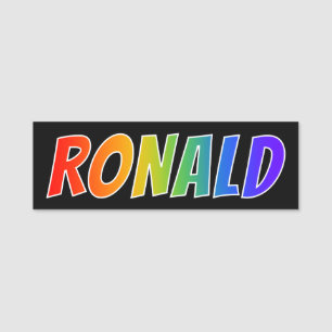 名「RONALD」:おもしろいレインボーカラーリング 名札