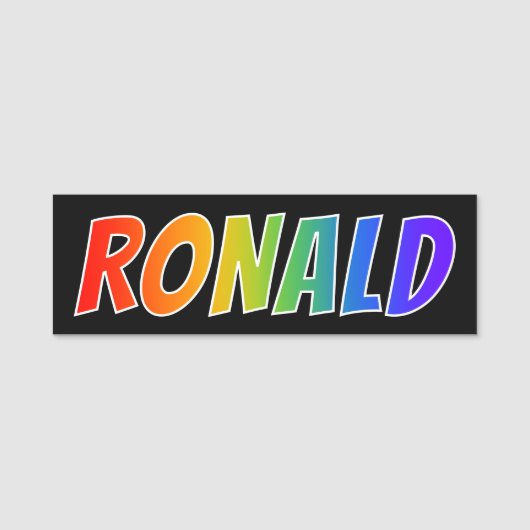 名「RONALD」:おもしろいレインボーカラーリング 名札 (正面)