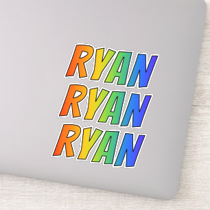 名「RYAN」 (おもしろいレインボーカラーリング付き) シール