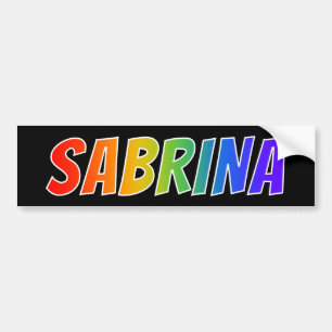 名"SABRINA": おもしろいの虹の着色 バンパーステッカー