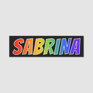 名"SABRINA": おもしろいの虹の着色 名札