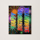 名「SAMANTHA」、おもしろい「ハッピーバースデー」 ジグソーパズル (縦)