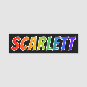名"SCARLETT": おもしろいの虹の着色 名札