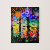 名「SCOTT」、おもしろい「ハッピーバースデー」 ジグソーパズル (縦)