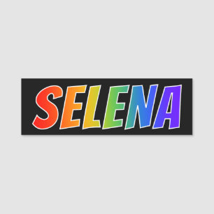 名"SELENA": おもしろいの虹の着色 名札