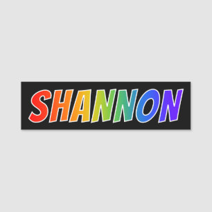 名"SHANNON": おもしろいの虹の着色 名札
