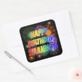 名「SHANNON」、おもしろい「ハッピーバースデー」 スクエアシール (封筒)