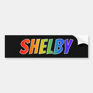 名"SHELBY": おもしろいの虹の着色 バンパーステッカー