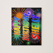 名"SHELLY"、おもしろい"ハッピーバースデー" ジグソーパズル (縦)