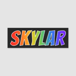 名"SKYLAR": おもしろいの虹の着色 名札